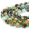 6MM Natural Green Garnet Gemstone Grade A Faceted Prism Double Point Cut Loose Beads (D342)