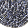 5-6MM Natural Iolite Gemstone Grade A Micro Faceted Round Loose Beads 15 inch Full Strand (80016341-P58)