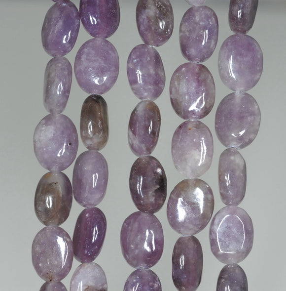 10X8mm Light Purple Lepidolite Gemstone Grade A Oval Loose Beads 16 inch Full Strand (90188430-658)