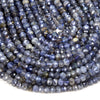 6X4MM Natural Iolite Gemstone Grade AA Micro Faceted Rondelle Loose Beads (P37)