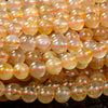 Natural Golden Rutilated Quartz Gemstone Grade AAA Round4MM 5MM 6MM 7MM 8MM Loose Beads (D249)