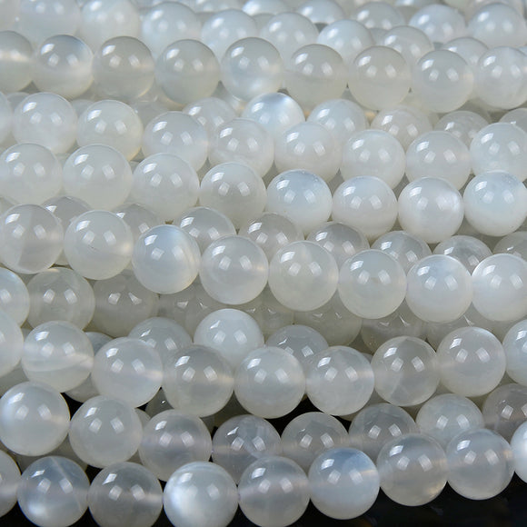 Natural Flash White Moonstone Gemstone Grade AAA Round 5MM 6MM 7MM 8MM 9MM 10MM 11MM 12MM Loose Beads (D137)