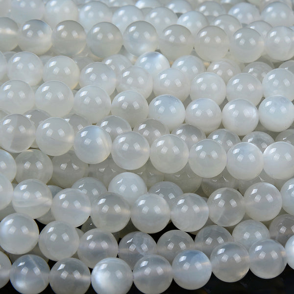 Natural Flash White Moonstone Gemstone Grade AAA Round 5MM 6MM 7MM 8MM 9MM 10MM 11MM 12MM Loose Beads (D137)