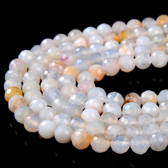 5-6MM Pink Botswana Agate Gemstone Grade AA Micro Faceted Round Loose Beads 15 inch Full Strand (80016340-P58)