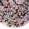 3-4MM Natural Multi Color Galaxy Mix Stones Gemstone Micro Faceted Round Loose Beads 15.5 inch Full Strand (80009398-P30)