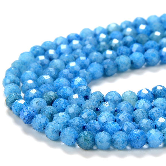 3MM Sea Apatite Gemstone Micro Faceted Round Loose Beads 15 inch Full Strand (80016221-P50)