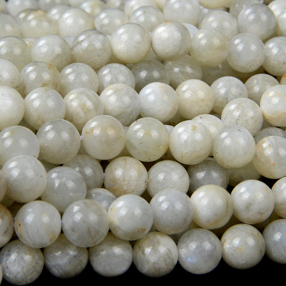 Natural Rainbow Moonstone Milky Gemstone Grade A Round 5MM 6MM 7MM 8MM 9MM 11MM 12MM Loose Beads (D97)