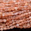 6-8MM Natural Sunstone Gemstone Pebble Nugget Loose Beads (D183)