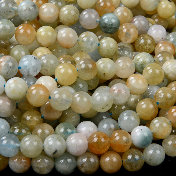 Natural Aquamarine Blue Green Gemstone Grade AAA Round 6MM 8MM Loose Beads (D106)