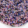 1-2MM Natural Multi Color Galaxy Mix Stones Gemstone Micro Faceted Round Loose Beads 15 inch Full Strand (80009393-P30)