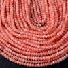 4X3MM Peach Jade Gemstone Grade AAA Faceted Rondelle Loose Beads 13.5 inch Full Strand (80009512-P38)