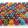 Rock Crystal Quartz Deep Rainbow Tourmaline Color Gemstone Grade AAA Round 8MM 12MM Loose Beads (D293)