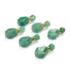 35X17X13MM Natural Green Aventurine Gemstone Perfume Bottle Pendant Faceted, Essential Oil Bottle Beads 1 Bead (80017236-P71)