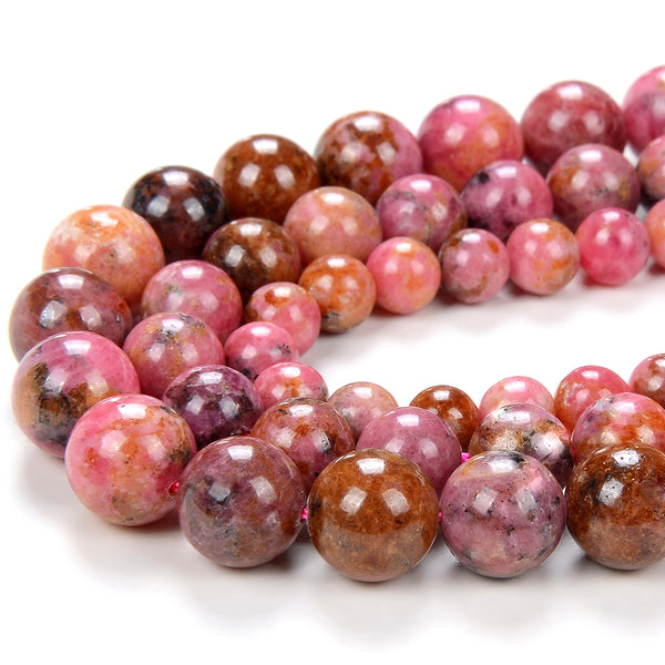 Natural Thulite Gemstone Grade A Round 5MM 6MM 7MM 8MM 9MM 10MM Loose Beads (D201)