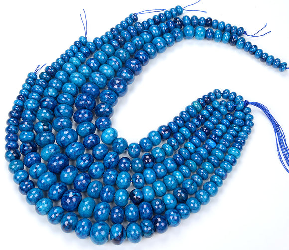 10-20MM Treated Chrysocolla Quantum Quattro Gemstone Grade AAA Graduated Rondelle Loose Beads 15 inch Full Strand (80017066-D350)