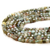2MM Natural Green Red Rutilated Quartz Gemstone Grade AA Micro Faceted Diamond Cut Cube Loose Beads (P42)