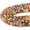 4MM Natural Orange Brown Coral Gemstone Grade A Micro Faceted Diamond Cut Cube Loose Beads (P40)