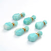 34X17X13MM Natural Peruvian Amazonite Gemstone Perfume Bottle Pendant Faceted, Essential Oil Bottle Beads 1 Bead (80017234-P70)