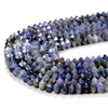 4X3MM Natural Iolite Gemstone Grade A Bicone Faceted Rondelle Saucer Loose Beads 15 inch Full Strand (80015385-P46)
