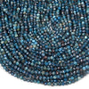 4MM Natural Deep Blue Apatite Gemstone Grade A Micro Faceted Round Loose Beads 15 inch Full Strand (80009432-P32)