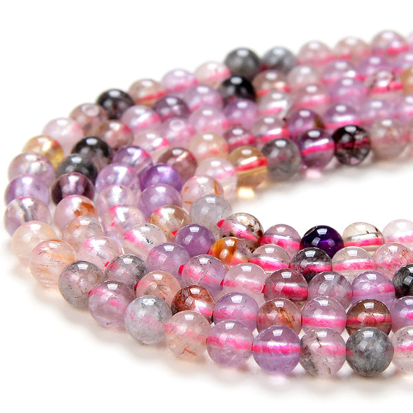 3MM Natural Super Seven Gemstone Grade AA Round Loose Beads 15 inch Full Strand (80016357-P59)