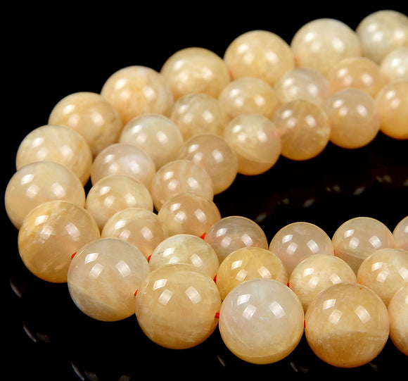 Natural Yellow Feldspar Sunstone Gemstone Grade AAA Round 7MM 8MM 9MM 10MM Loose Beads (D316)
