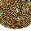 2X1MM Natural Green Brown Turquoise Gemstone Grade A Bicone Faceted Rondelle Saucer Loose Beads 15 inch Full Strand (80009463-P34)