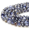 5-6MM Natural Iolite Gemstone Grade A Micro Faceted Round Loose Beads 15 inch Full Strand (80016341-P58)