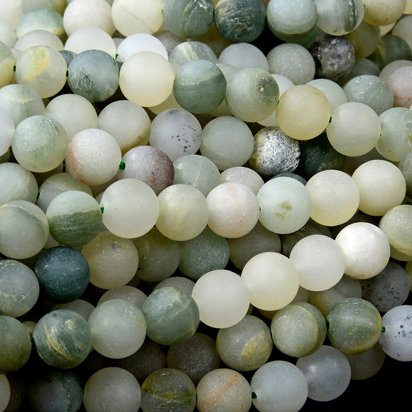 Natural Matte African Jade Gemstone Grade AA Round 8MM Loose Beads (D98)