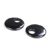 40MM Natural Smooth Shungite Gemstone Grade AAA Donut Pendant 1 Bead (80008558-D48)