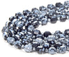 6MM Snowflake Obsidian Gemstone Grade AAA Faceted Prism Double Point Cut Loose Beads (D212)