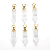 54X14MM Natural Rock Crystal Clear Quartz Gemstone Perfume Bottle Pendant Bullet Point, Essential Oil Bottle Beads 1 Bead (80017265-P72)