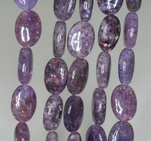 14X10mm Purple Lepidolite Gemstone Grade AA Oval Loose Beads 15.5 inch Full Strand (90188223-659)