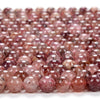 Natural Strawberry Quartz Gemstone Grade Round 4MM 6MM 7MM 8MM 9MM 10MM Loose Beads (D274)