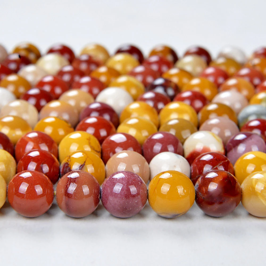 6mm Decadence Mookaite Gemstone Grade A Red Yellow Round 6mm Loose Beads 15.5 inch Full Strand (90114575-243B)