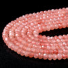 4X3MM Peach Jade Gemstone Grade AAA Faceted Rondelle Loose Beads 13.5 inch Full Strand (80009512-P38)
