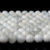 Silver White Moonstone Gemstone Grade AA Round 4MM 5MM 6MM 7MM 8MM 9MM 10MM Loose Beads (D91)
