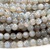 Natural Gray Moonstone Gemstone Grade AAA Round 8MM 9MM 10MM 12MM Loose Beads (D404)