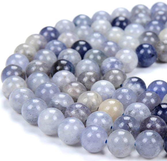 Natural Iolite Gemstone Grade A Round 7MM 8MM Loose Beads (D312)