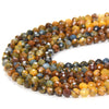 Natural Pietersite Multi Color Yellow Brown Gemstone Grade AAA Micro Faceted Round 2MM 3MM Loose Beads 15 inch Full Strand (P27)