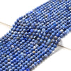 Natural Dumortierite Gemstone Grade AA Micro Faceted Round 3MM 4MM Loose Beads 15 inch Full Strand (P56)