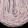 4X3MM Natural Rose Quartz Gemstone Grade A Micro Faceted Rondelle Loose Beads 15 inch Full Strand (80016404-P62)