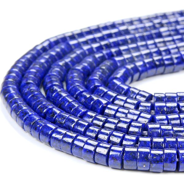 4X2MM Treated Lapis Gemstone Rondelle Heshi Slice Loose Beads (D348)