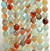 8mm Light Blue Brown Vein Agate Gemstone Faceted Round Loose Beads 15 inch Full Strand (80007511-A244)