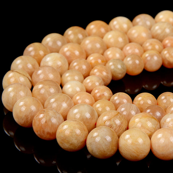 Natural Orange Yellow Feldspar Sunstone Gemstone Grade AAA Round 7MM 8MM 10MM Loose Beads (D316)