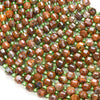 6MM Natural African Green Opal Gemstone Grade AAA Faceted Prism Double Point Cut Loose Beads (D213)