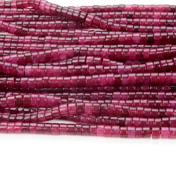 4X2MM Ruby Red Jade Gemstone Heishi Discs beads Loose Beads (P15)