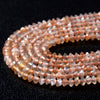 3X2MM Natural Sunstone Gemstone Grade AAA Bicone Faceted Rondelle Saucer Loose Beads 15.5 inch Full Strand (80009459-P34)