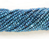 3x2mm Blue Hematite Gemstone Micro Faceted Rondelle Loose Beads 15.5 inch Full Strand (80007529-A263)