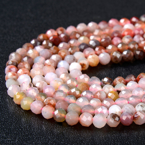 4MM Natural Multi Color Mozambique Carnelian Agate Gemstone Grade AAA Micro Faceted Round Loose Beads 15.5 inch Full Strand (80009383-P29)